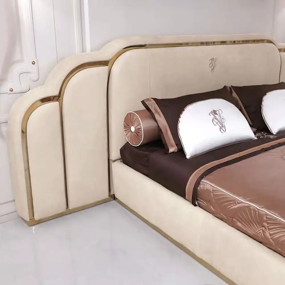  Italian Double Bed without Side Tables