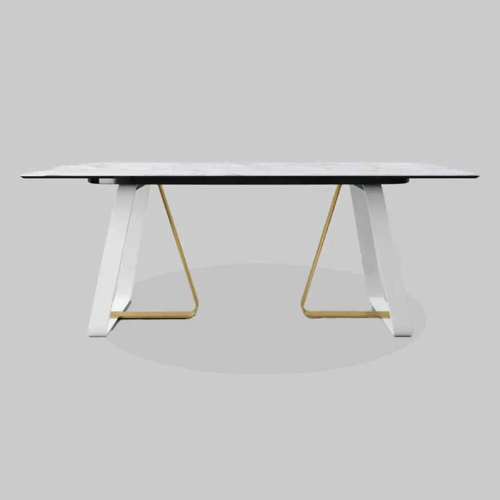 Modern Microcrystal Natural Marble Dining Table