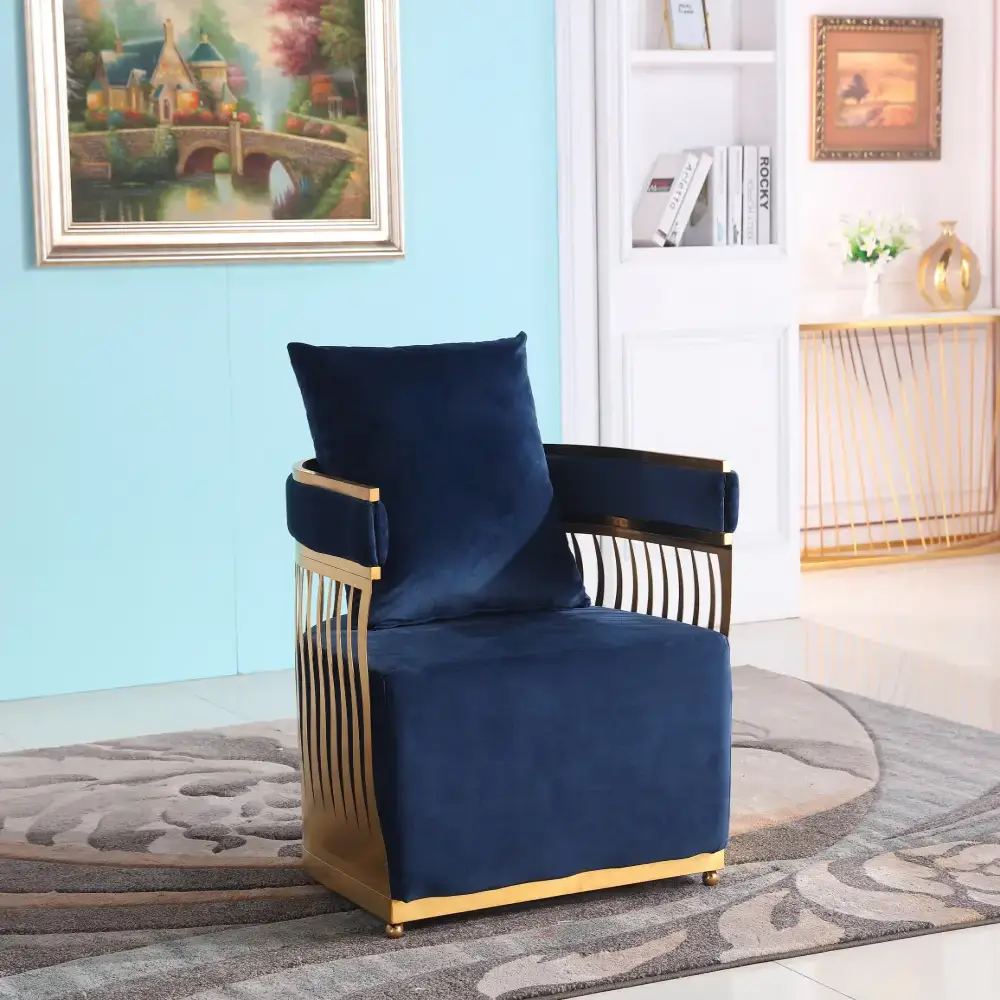 Leisure Chair and Metal Frame Gold