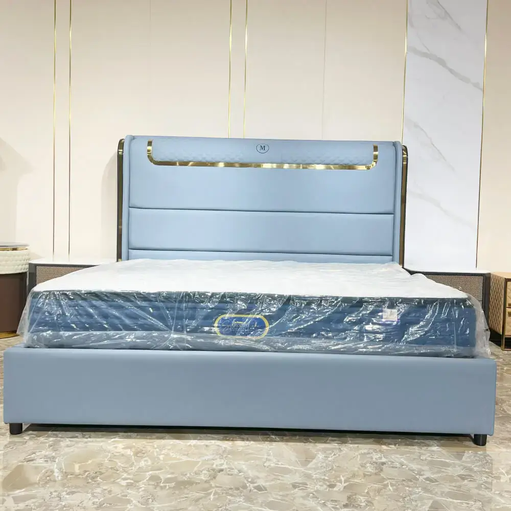    	 Drewno Upholstered Double Bed without Side Tables
