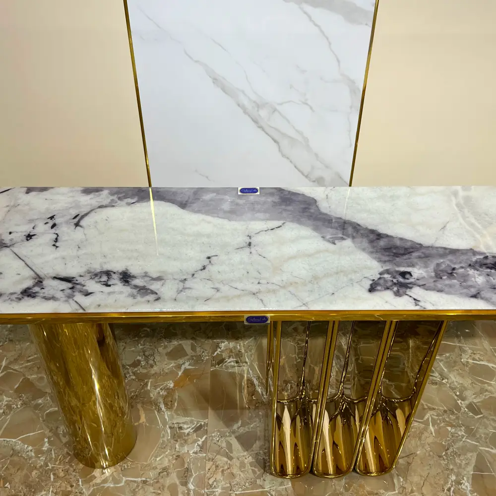 Golden Marble Console Table
