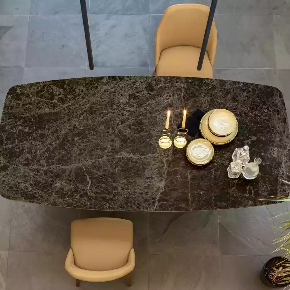 Butterfly Wings Microcrystal Natural Marble Dining Table