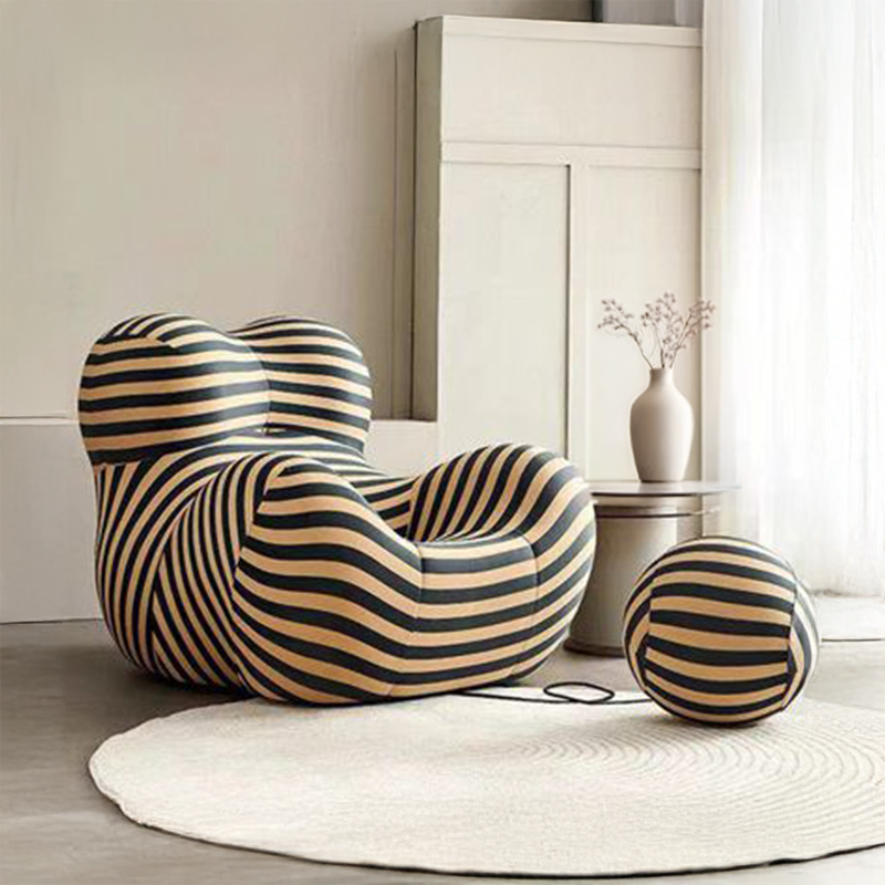 ITALIAN LOUNGE ARMCHAIR AND OTTOMAN WITH BALL